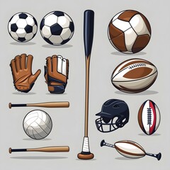 Essential Sports Gear: Soccer, Volleyball, Baseball & Rugby Equipment Collection