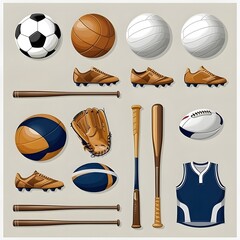 Essential Sports Gear: Soccer, Volleyball, Baseball & Rugby Equipment Collection