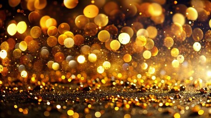 Blurred Gold & Black Celebration: Tilt-Shift Abstract Background