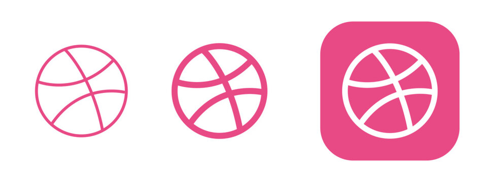 dribble logo variations outline to icon vector illustration