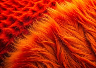 Fototapeta premium Bright Red Fur Texture: Abstract Wool Skin Background for Design