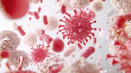 Viral infections spread laboratory scientific imagery digital art macro