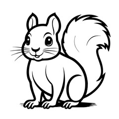 printable coloring pages of a cute Squirrel, this is ideal outline coloring pages for kindergarten printable