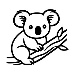 printable coloring pages of baby koala on branch, this is ideal outline coloring pages for kindergarten printable