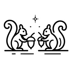 printable coloring pages of two squares holding acorn nuts, this is ideal outline coloring pages for kindergarten printable