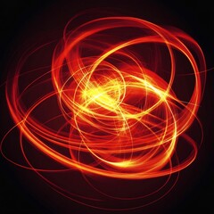 Fiery Abstract Waves of Dynamic Energy and Luminous Motion