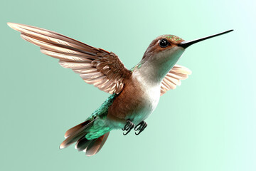 Fototapeta premium colorful hummingbird in mid flight with vibrant feathers