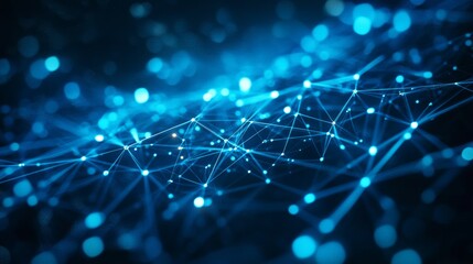 Abstract blue background with glowing geometric lines. Futuristic technology concept. Suit for brochure, corporate, website, poster, banner, cover modern