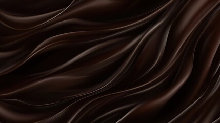 Obraz premium Smooth Flowing Dark Brown Fabric Texture Background Design