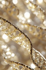 Shimmering Golden Glitter Texture with Sparkling Bokeh Lights for Elegant Festive Backdrop