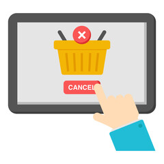 An icon design of shopping cancel
