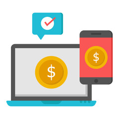 Premium design icon of online payment