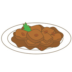 Indonesian Food Rendang Illustration
