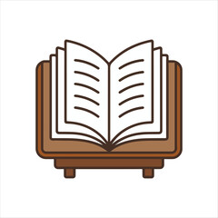 Open book vector silhouette  symbolizing learning and knowledge. on a white background