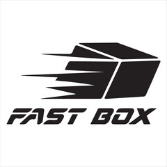 Simple illustration of an open cardboard box with the words 