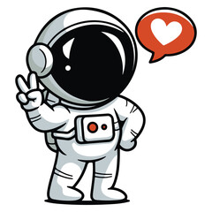 Cartoon Astronaut Vector Icon Illustration