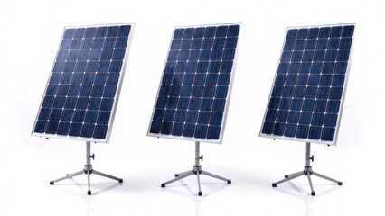 Solar panels on white background.