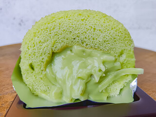 Pandan and young coconut chiffon cake, thai style.