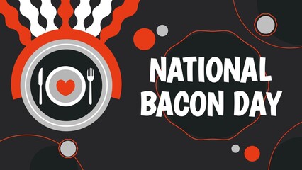 Obraz premium National Bacon Day web banner design illustration 