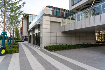 Modern Architectural Design in an Urban Environment with Green Spaces