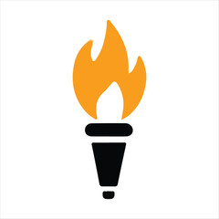 Four Variations of Classic Torch Silhouettes vector on a white background