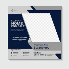 Modern Real estate social media Instagram post and banner template