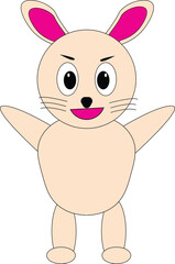 bunny character is happy celebrating Easter egg.