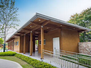 Contemporary Wooden Structure Surrounded by Nature - A Tranquil Retreat
