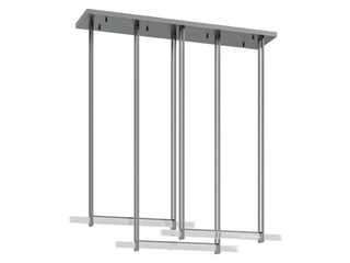 RH Audubon Triple Bar Linear Chandelier - Elegant Lighting Fixture Against white Background