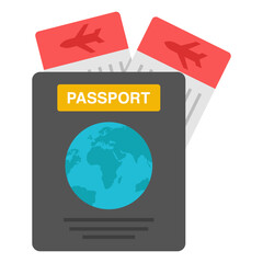 A flat design icon of passport, editable vector