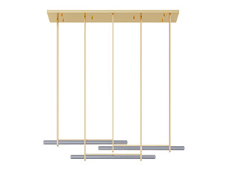 RH Audubon Triple Bar Linear Chandelier - Elegant Lighting Fixture Against Black Background