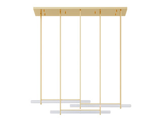 RH Audubon Triple Bar Linear Chandelier - Elegant Lighting Fixture Against white Background