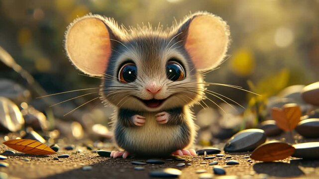 Close-up of a small mouse. Selective focus