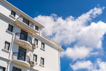 Bright and Inviting Modern Apartment Against a Clear Blue Sky