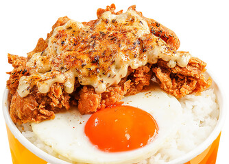 Truffle Chicken Garlic Cheese Mentai with egg