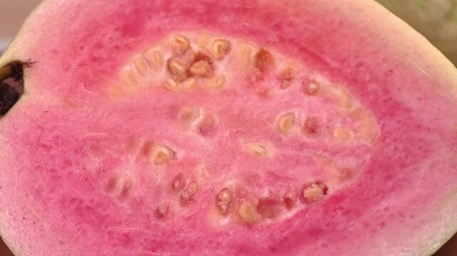 Close-up of red guava