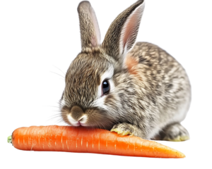 Rabbit with carrot isolated