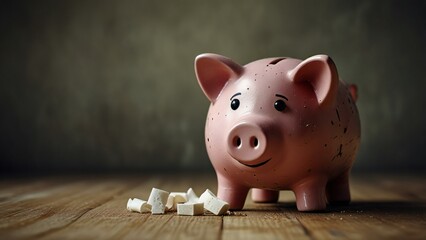 piggy bank on a black background