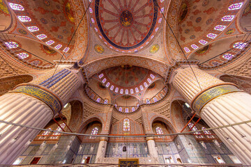 Interior of The Sultanahmet Mosque (Blue Mosque) in Istanbul ( Turkish: Sultan Ahmet Cami)