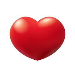 Red heart with reflections, symbol love, balloon. Valentine's Day greeting card design elements, realistic vector icon.