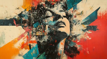 Abstract Portrait of a Woman in Vibrant Colors