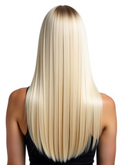 Naklejka premium Woman With Shiny Straight Blonde Hair In An Isolated White Background, Created Using E Technology For A Back View Perspective. 00002
