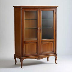 Elegant Two-Door Display Cabinet:  Classic Wooden Design