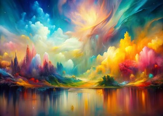 Ethereal Abstract Painting: Translucent & Opaque Layers, Intricate Brushstrokes