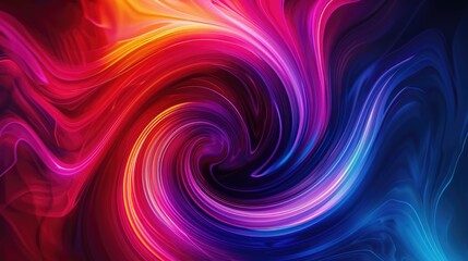 Obraz premium A vibrant swirl of neon colors blending seamlessly, creating a dynamic abstract background with fluid shapes and gradients