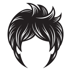 Obraz premium Men Wigs Hairstyle Back Icons silhouette 