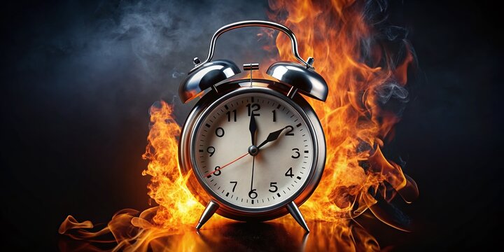 Exploding Alarm Clock: Abstract Minimalist Photography - Time Running Out Concept