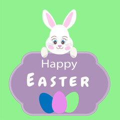 postcard happy easter, poster bunny, frame rabbit invitation