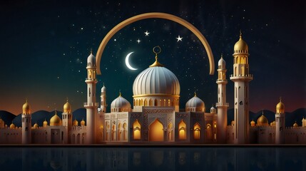 Obraz premium mosque in the night
