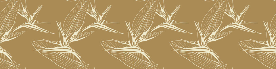 Hand drawn floral pattern vector design. Flower drawing simple ornament.